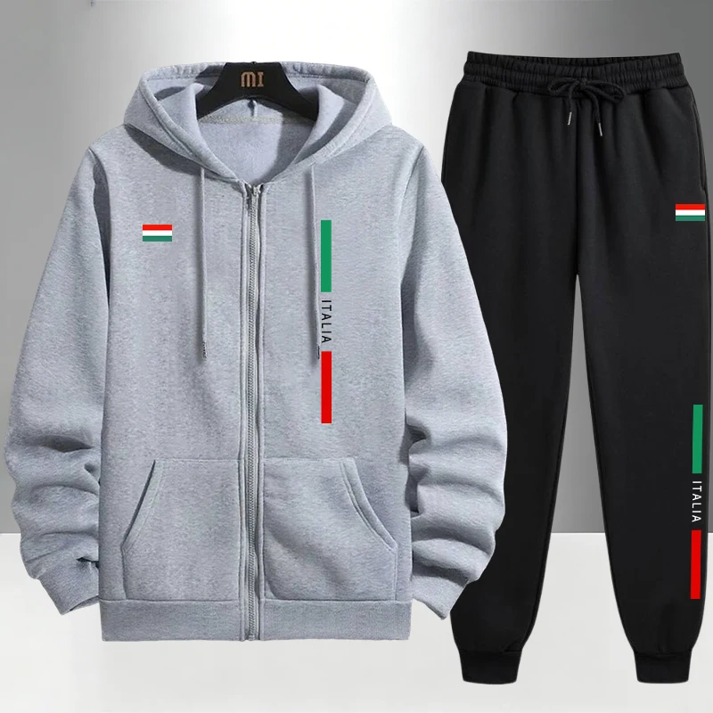 Men'S Fashion Outfits - İtalya Modası Erkek Takımı Fermuarlı Dış