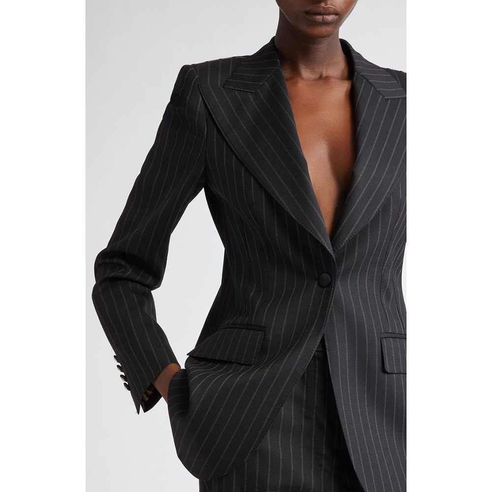 Men'S Fashion All Black Outfit - Zarif Siyah Askılı Kadın Blazer Moda