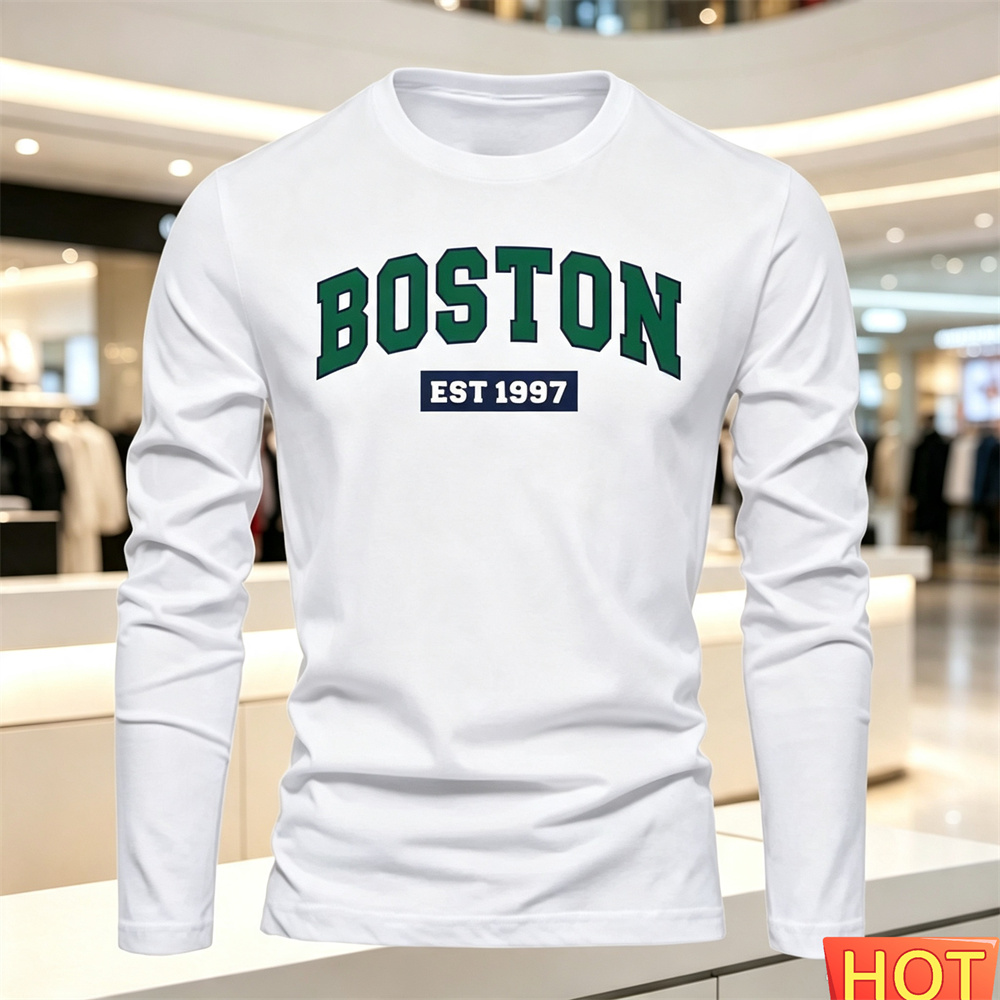Quality Men'S Fashion - Sonbahar Yaz Erkek Uzun Kollu Tişört
