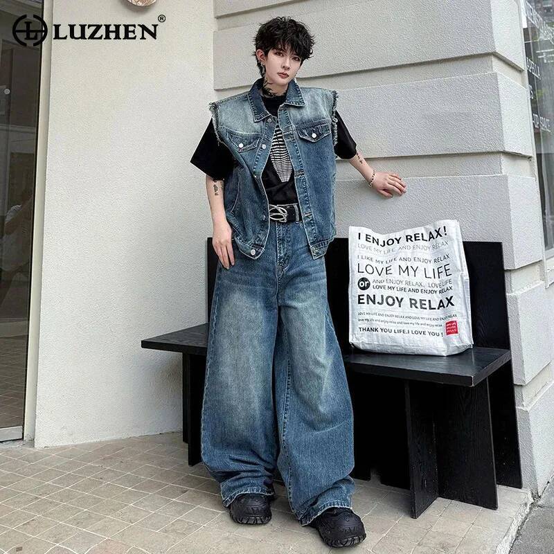 Men'S Fashion For Summer 2026 - LUZHEN 2026 Yaz Denim Iki parçalı