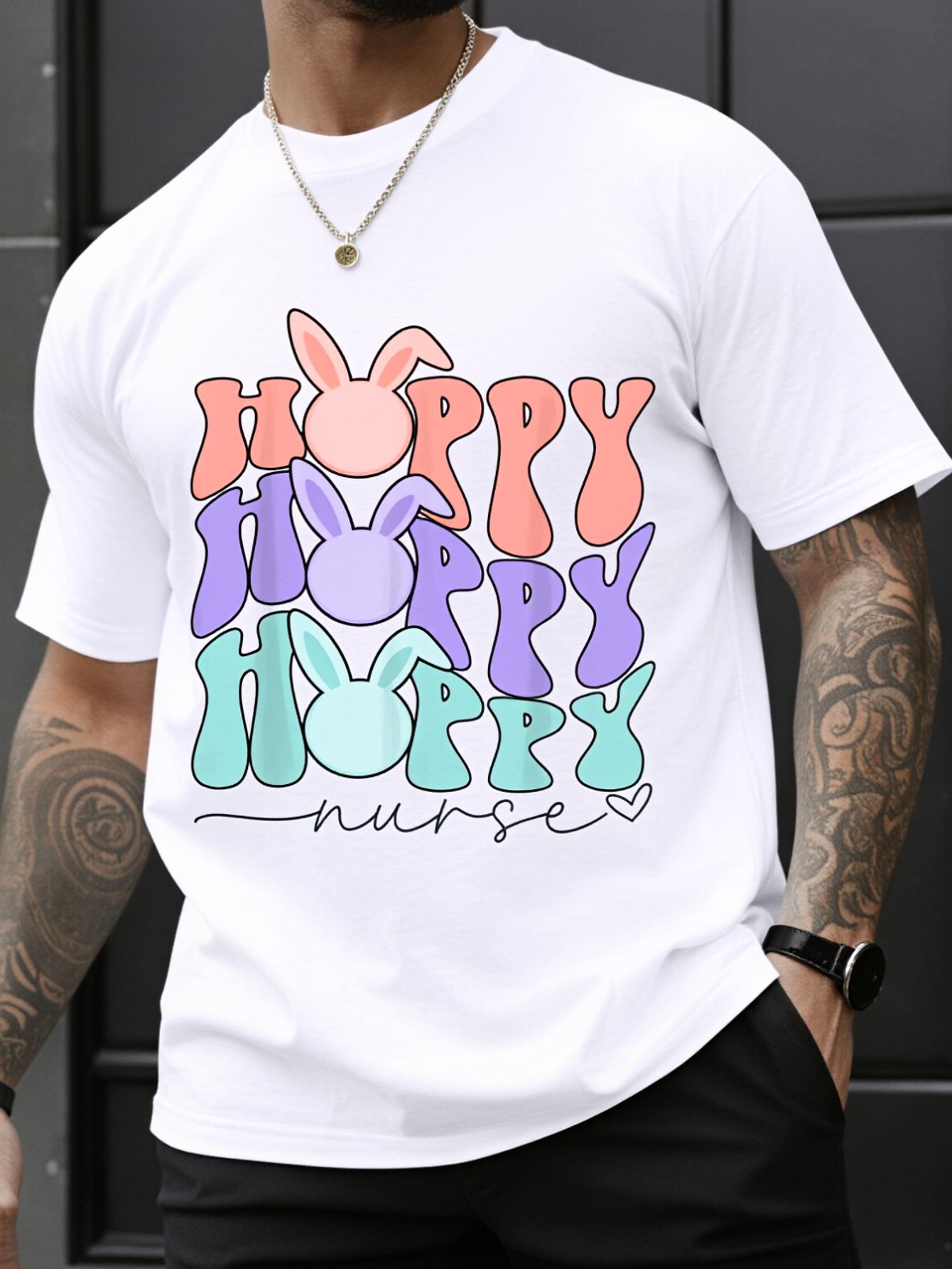 Men'S Fashion Easter - Retro Hemşire Paskalya Hoppy Hemşire Rn