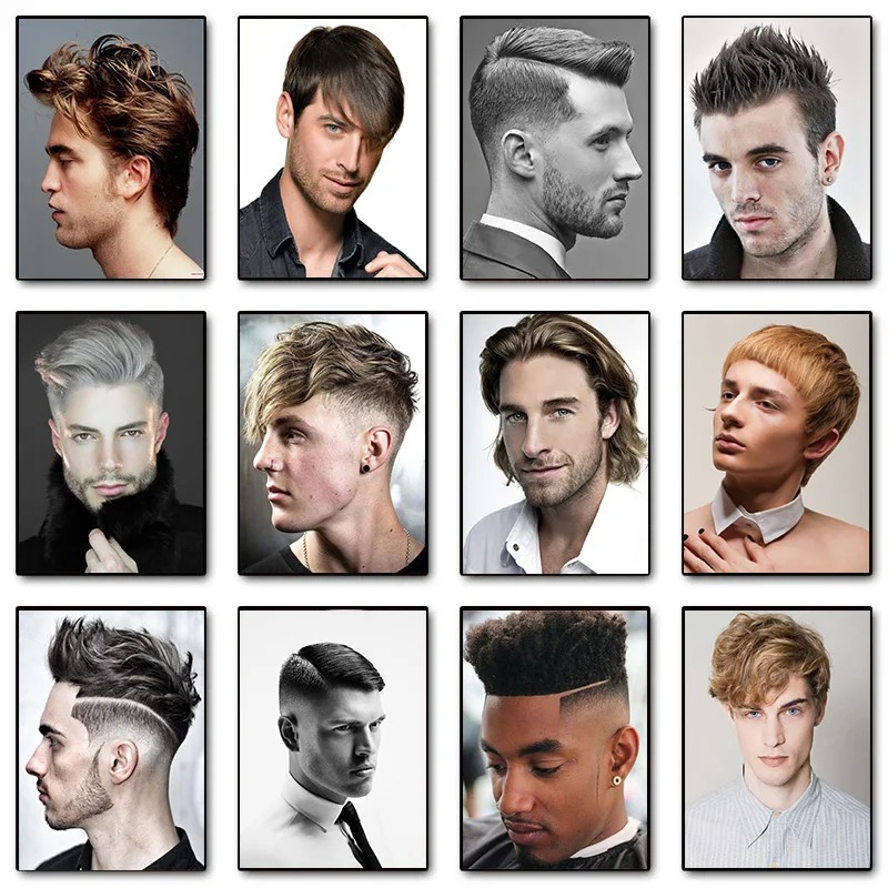 Men Fashion Hair Style - Moda adam saç modeli kuaför posteri