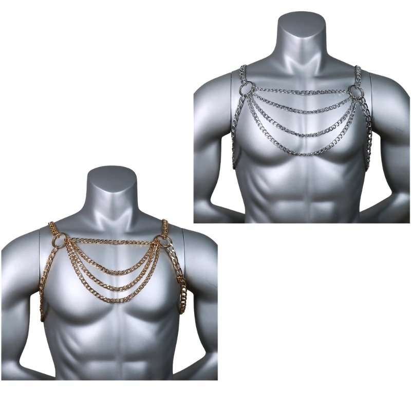 Fashion Harness Men - Erkek Seksi Metal Gövde Göğüs Zinciri