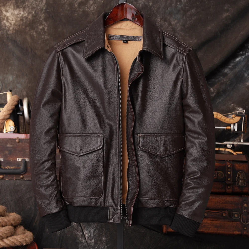 Bomber Jacket Men - Bomber A2 Pilot Hakiki Deri Ceket