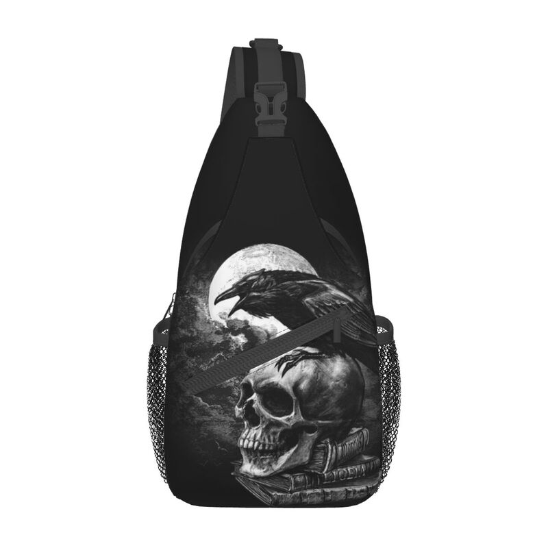 Fashion Harness Men - Karga kafatası Sling Crossbody sırt çantası