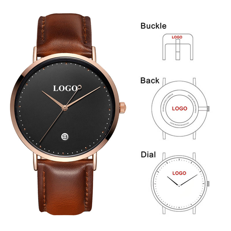 Men'S Fashion Logo - CL026 siyah gül altın marka oluşturmak