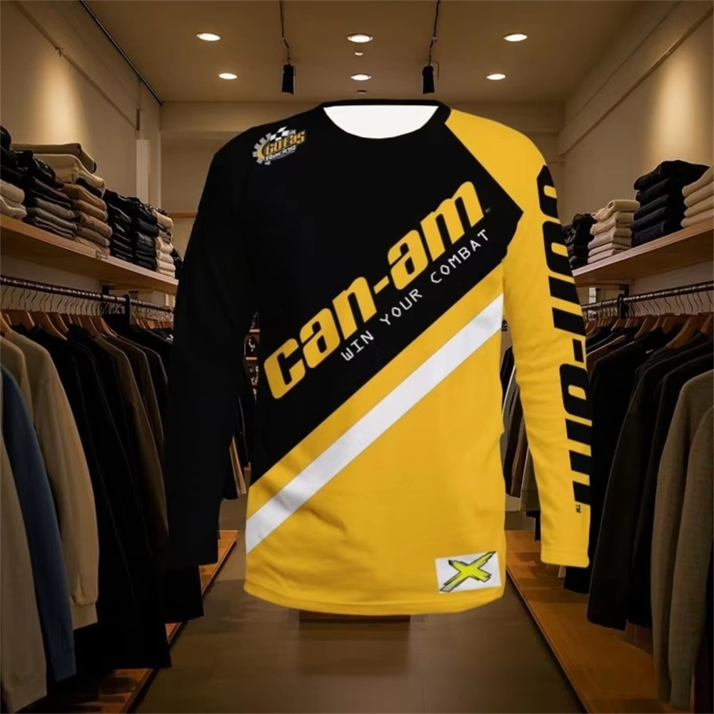 Quality Men'S Fashion - Motosiklet Yarışı Uzun Kollu Yuvarlak Yaka