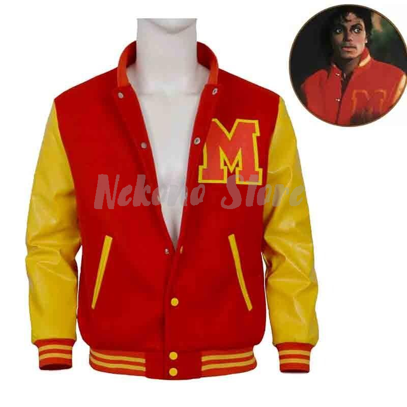 Bomber Jacket Men - Michael Jackson Klasik Retro Ceket Kırmızı