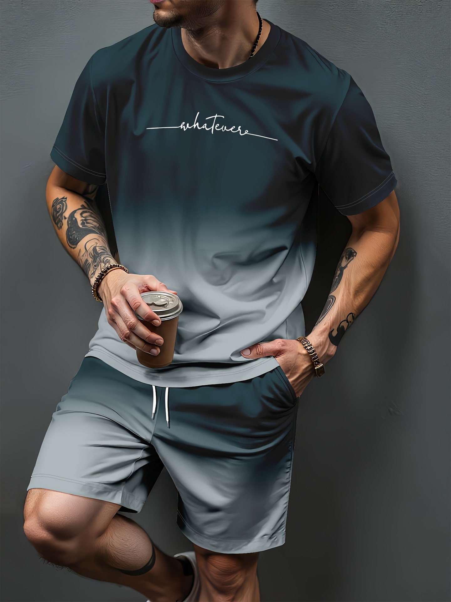 Degrade Mektup Desen 3D Baskı  - Men'S Fashion Trends 2025 incelemesi ve fiyatı