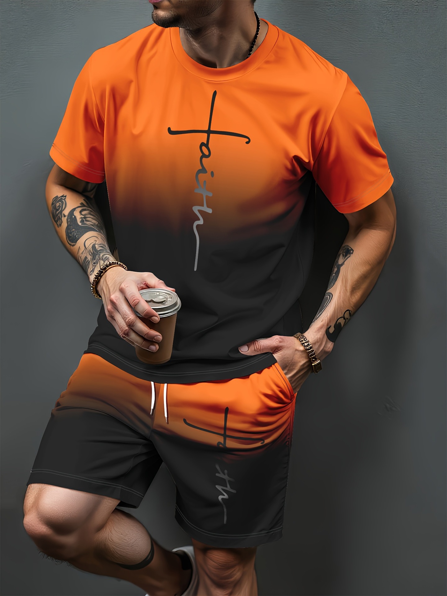 Degrade Mektup Desen 3D Baskı  - Men'S Fashion Trends 2025 incelemesi ve fiyatı