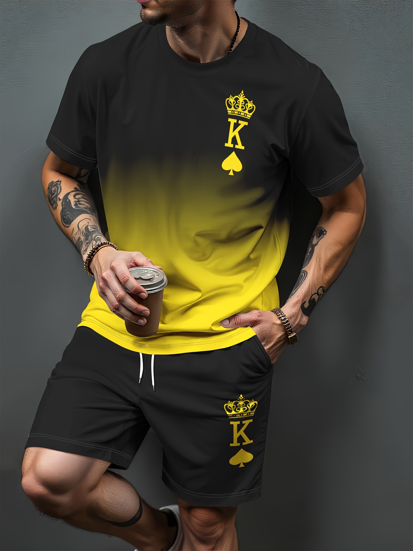 Degrade Mektup Desen 3D Baskı  - Men'S Fashion Trends 2025 incelemesi ve fiyatı