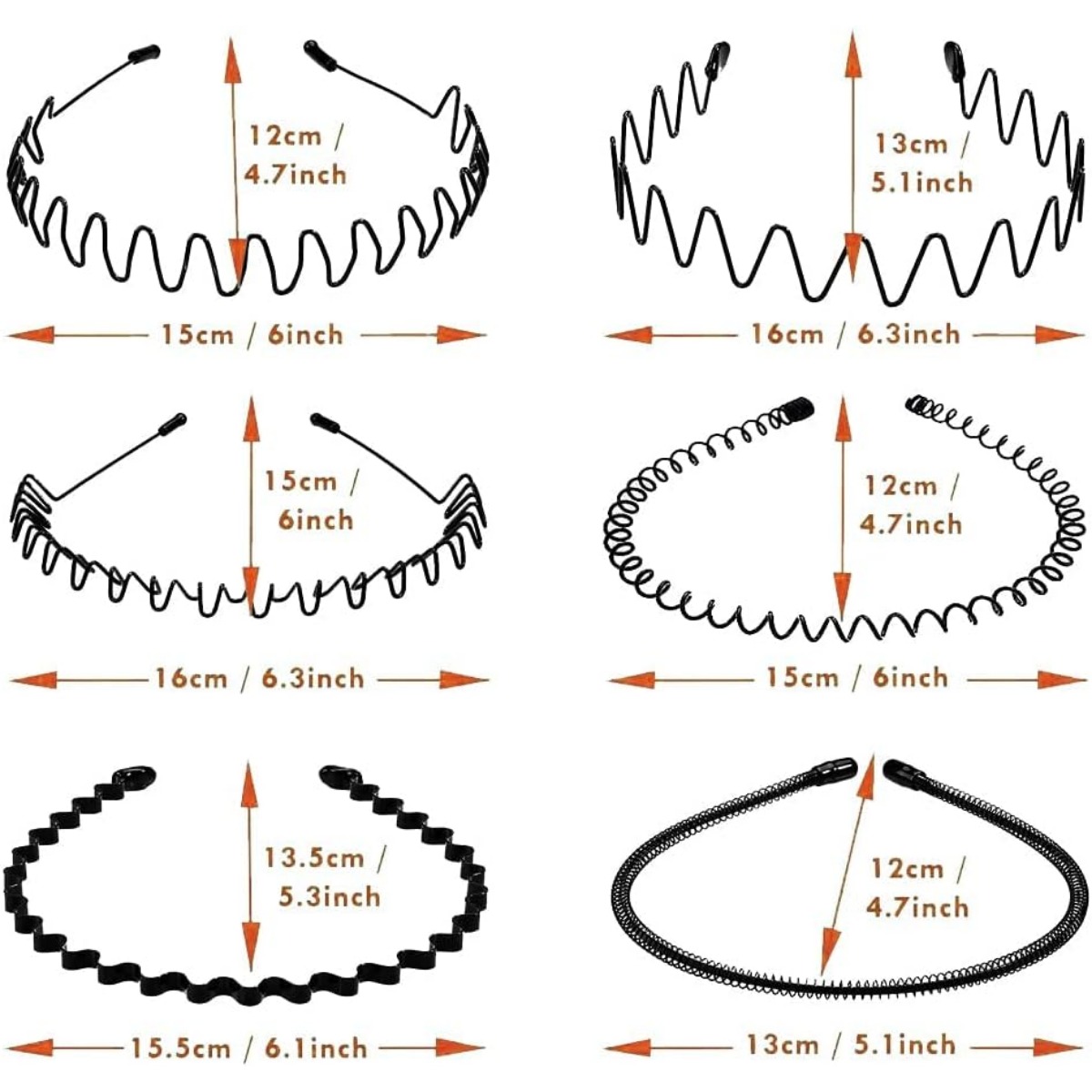 6 Adet Moda Siyah Metal Dalgal - Men Fashion Hair Style incelemesi ve fiyatı
