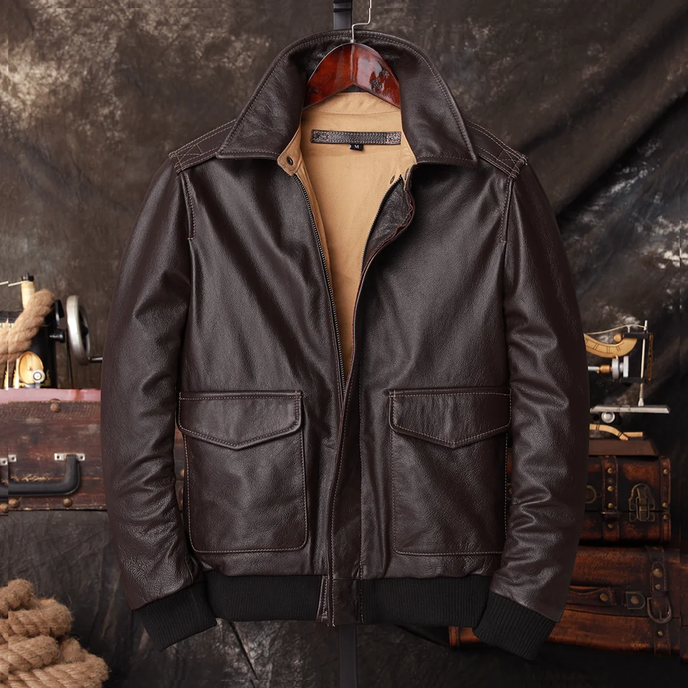 Bomber A2 Pilot Hakiki Deri Ce - Bomber Jacket Men incelemesi ve fiyatı